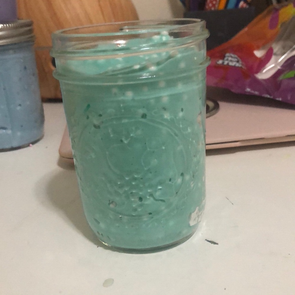 Sea foam green slime with beads butter